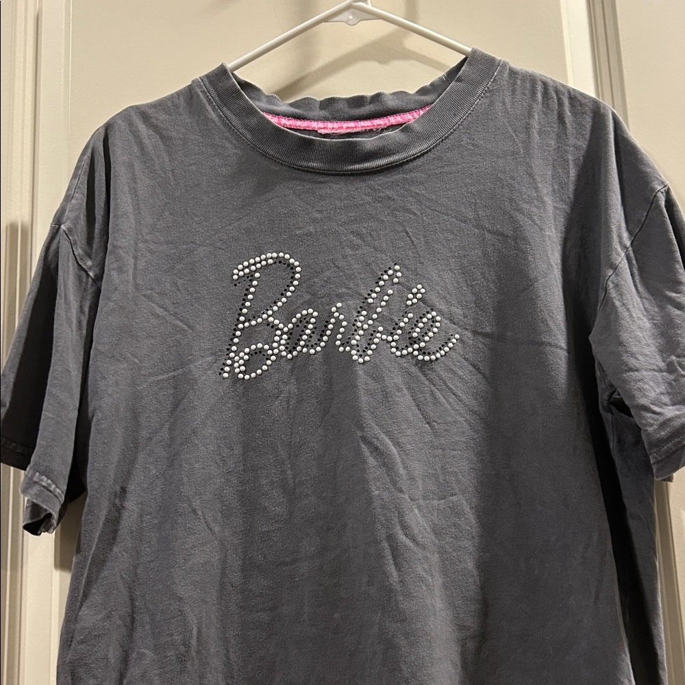 Barbie distressed bling bedazzled bejeweled Graphic Barbie T-Shirt Tee no tag L